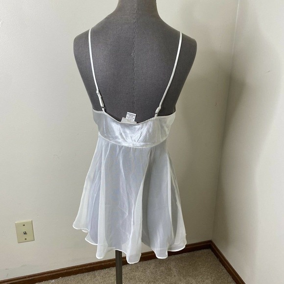 Vintage Intimo Amore Chemise with Robe Ivory set Sheer Satin Small - Picture 6 of 10